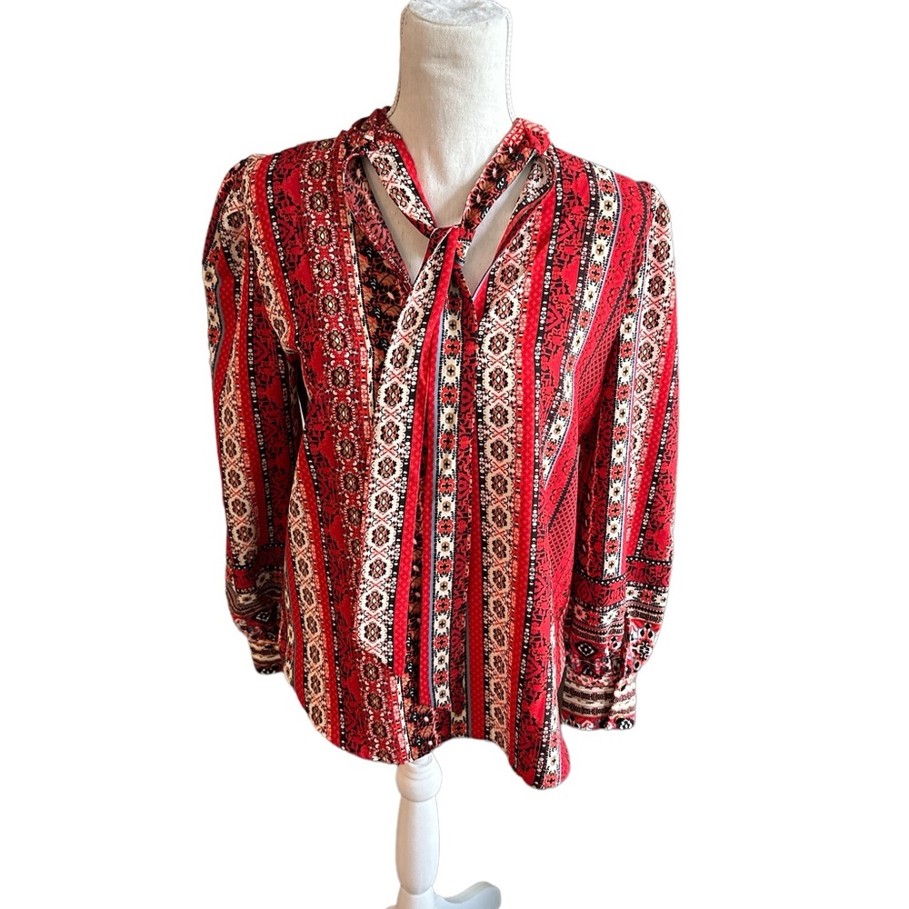 Loft neck tie blouse size small